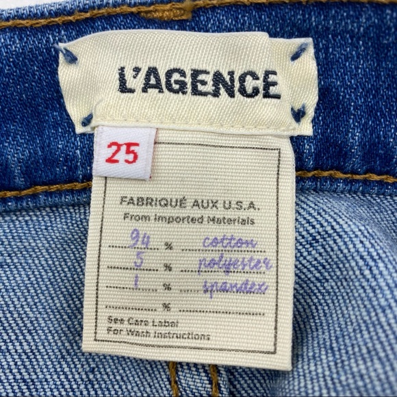 L’AGENCE | Bejeweled Rhinestone Ryland High Rise Jean Shorts RARE | 25 New - Picture 9 of 11